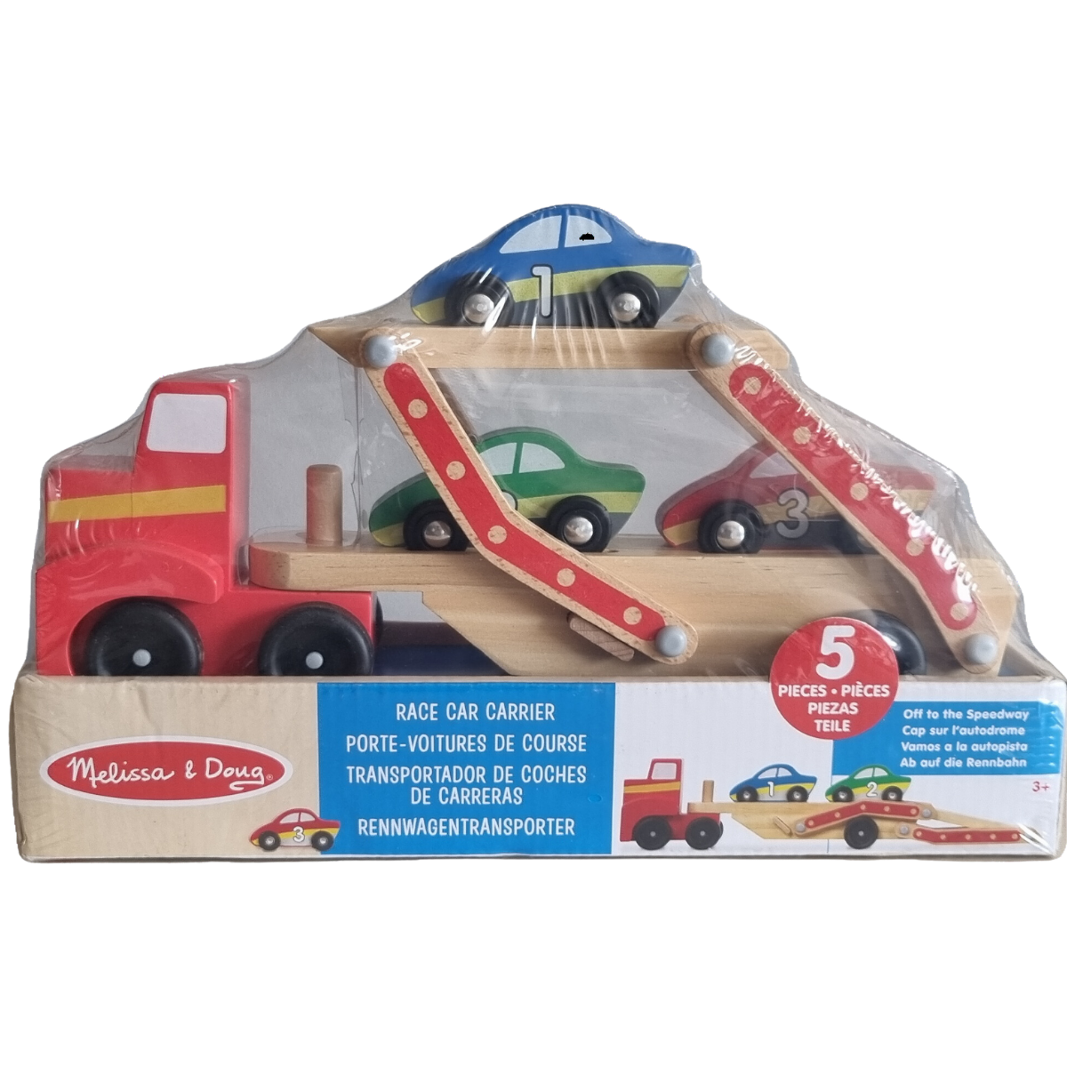 Melissa&Doug Ahşap Yarış Arabası Taşıyıcı Seti