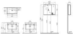 Vitra 65522 Quadrum Altın Meşe Set 80cm