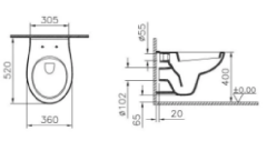 Vitra 5959L003-0850 Arkitekt Asma Klozet