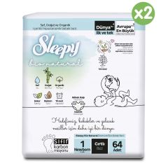 Sleepy Bio Natural No:1 Yenidoğan 128 Adet Bebek Bezi