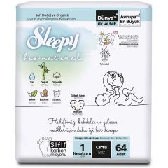 Sleepy Bio Natural No:1 Yenidoğan 64 Adet Bebek Bezi