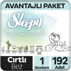 Sleepy Bio Natural No:1 Yenidoğan 192 Adet Bebek Bezi