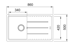Franke Basis BFG 611-86 Tezgah Üstü Granit Eviye