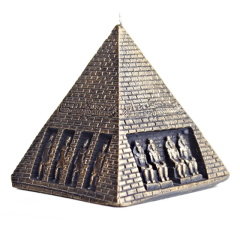 Dekoratif Antik Mısır Heykel Mumları Firavun Piramit Nefertiti 3'lü Set