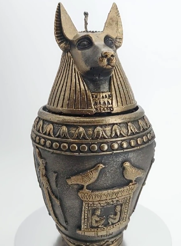 Dekoratif Eski Mısır Tanrısı Anubis Büst Mum 19 cm