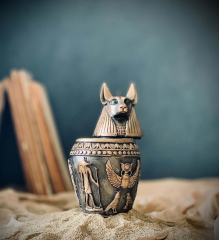 Dekoratif Eski Mısır Tanrısı Anubis Büst Mum 19 cm