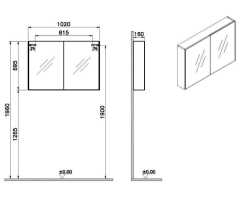 Vitra 66903 Basis Dolaplı Ayna 100cm