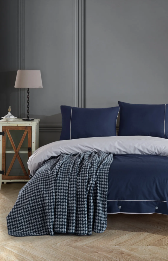 Pierre Cardin Ranforce Nevresim Takımı Tek Kişilik Indigo