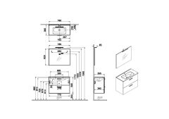VitrA Mia 75024 Çekmeceli 80 cm Banyo Dolabı Seti