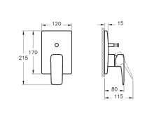 Artema A49280 Root Square 6 Parça Krom Ankastre Duş Seti
