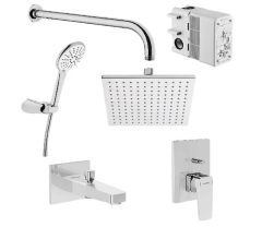 Artema A49280 Root Square 6 Parça Krom Ankastre Duş Seti