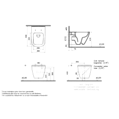 VitrA 7082L003-0090 Integra Square 54 cm Rim-Ex Asma Klozet