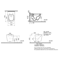 VitrA S60 Smoothflush Asma Klozet - Beyaz 7510l003-0090 Kapak Dahil