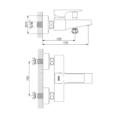 Newarc 941511B Aqua Siyah Banyo Bataryası