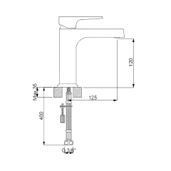 Newarc 941521B Aqua Siyah Lavabo Bataryası
